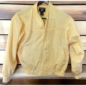 John Blair Mens Windbreaker Size Large Light Jacket Yellow Zip Up Coat